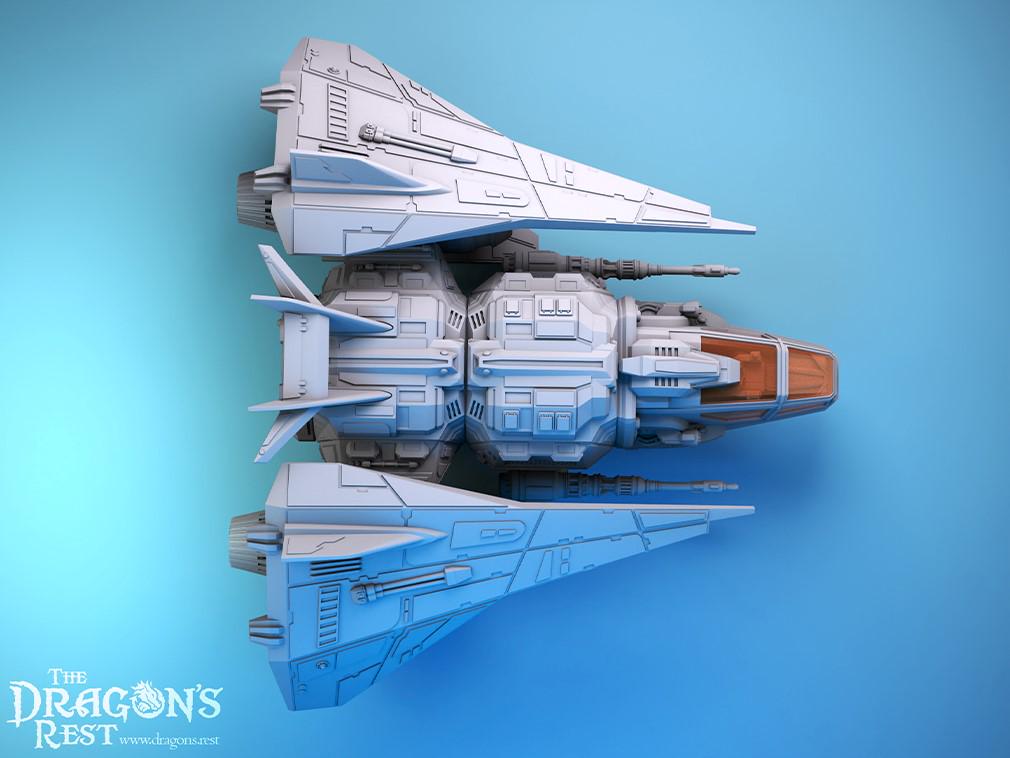 Vortex Heavy Fighter Sci-Fi Spaceship | 28mm 32mm | Sci-Fi Stargrave | Starfinder | Dungeons and Dragons | DnD | SW Legion