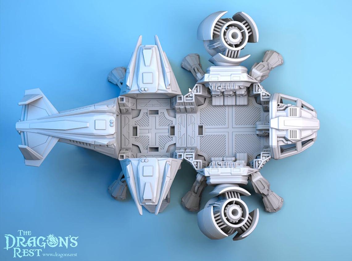 Heavy and Light Dragonfly Armored Dropship Variants | 28mm 32mm | Sci-Fi Stargrave | Starfinder | Dungeons and Dragons | DnD | SW Legion