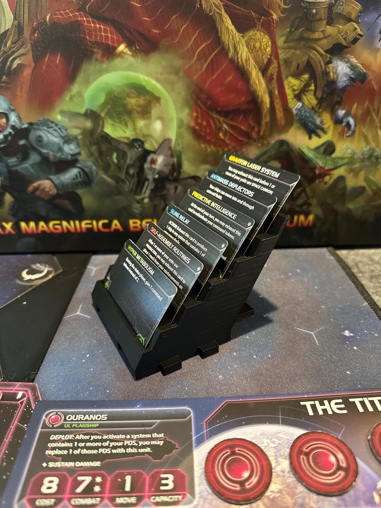 Technology Cards Holder for Twilight Imperium 4th Edition, Holds up to 6x Cards Sleeved, Modular Organizer, TI4, Board Game Accessories