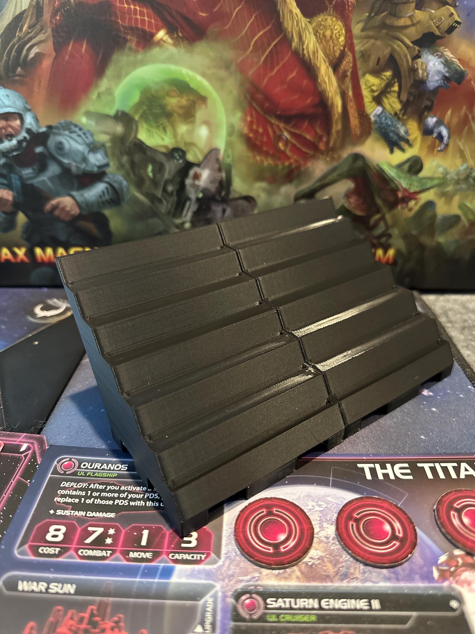 Technology Cards Holder for Twilight Imperium 4th Edition, Holds up to 6x Cards Sleeved, Modular Organizer, TI4, Board Game Accessories