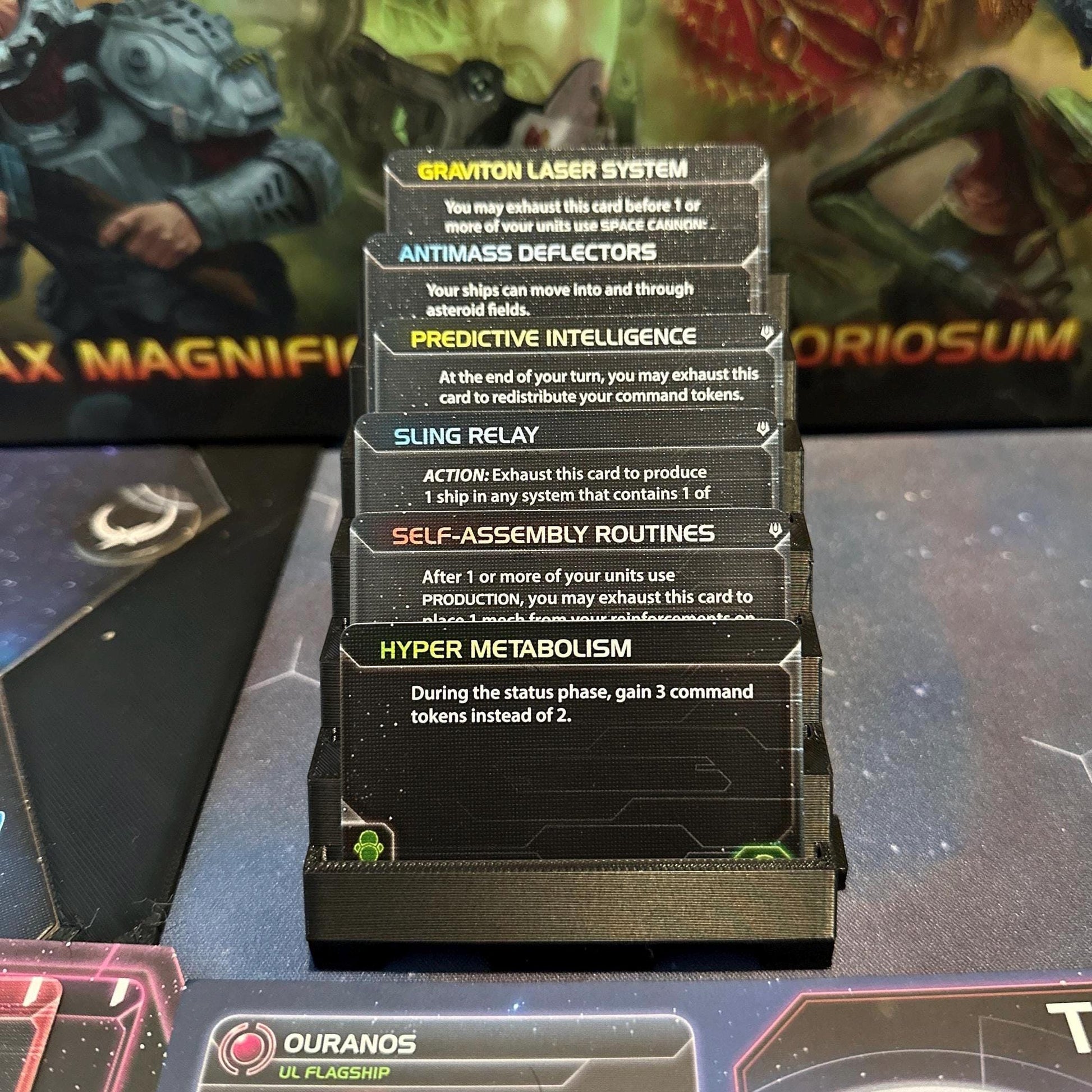 Technology Cards Holder for Twilight Imperium 4th Edition, Holds up to 6x Cards Sleeved, Modular Organizer, TI4, Board Game Accessories