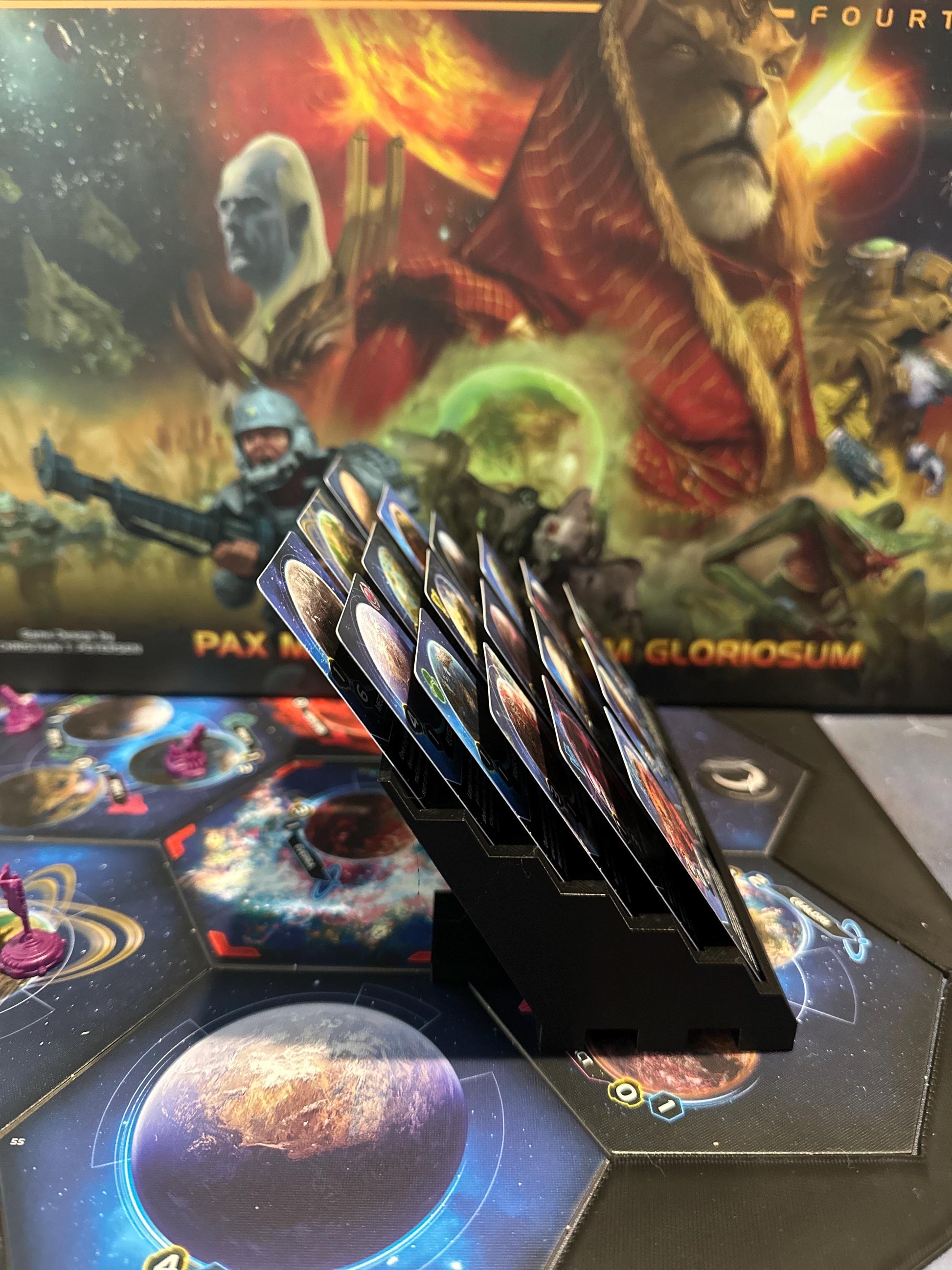 Planet Holders for Twilight Imperium 4th Edition, Holds up to 18x Planet Cards Sleeved, Modular Organizer, TI4, Board Game Accessories