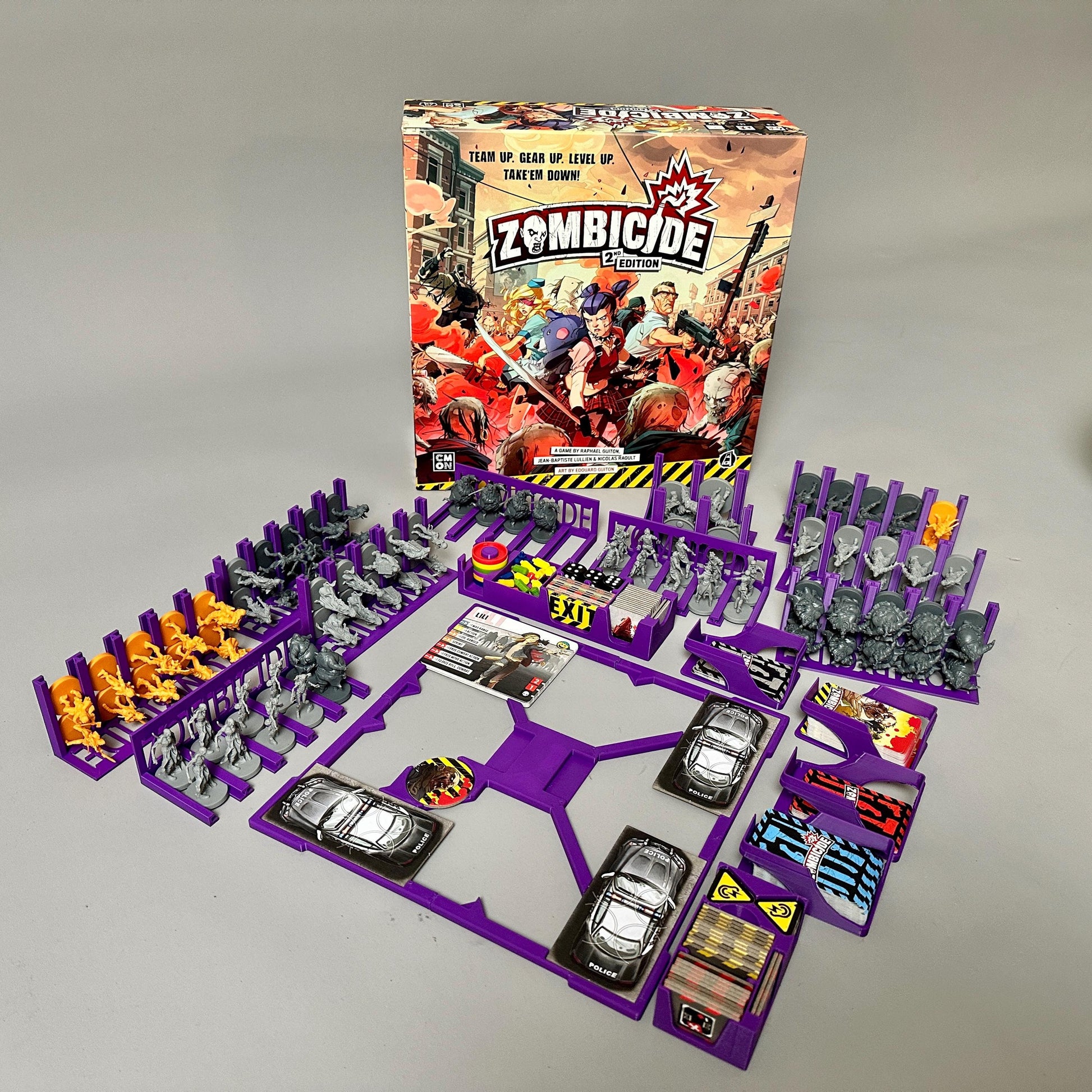 Zombicide 2nd Edition Token & Card Organizer | Perfect for Sleeved or Non-Sleeved Cards | Box Insert | Card Trays | Accessories | Boardgames