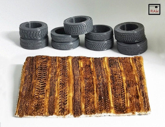 Tire/Road Tracks Textured Rollers Set